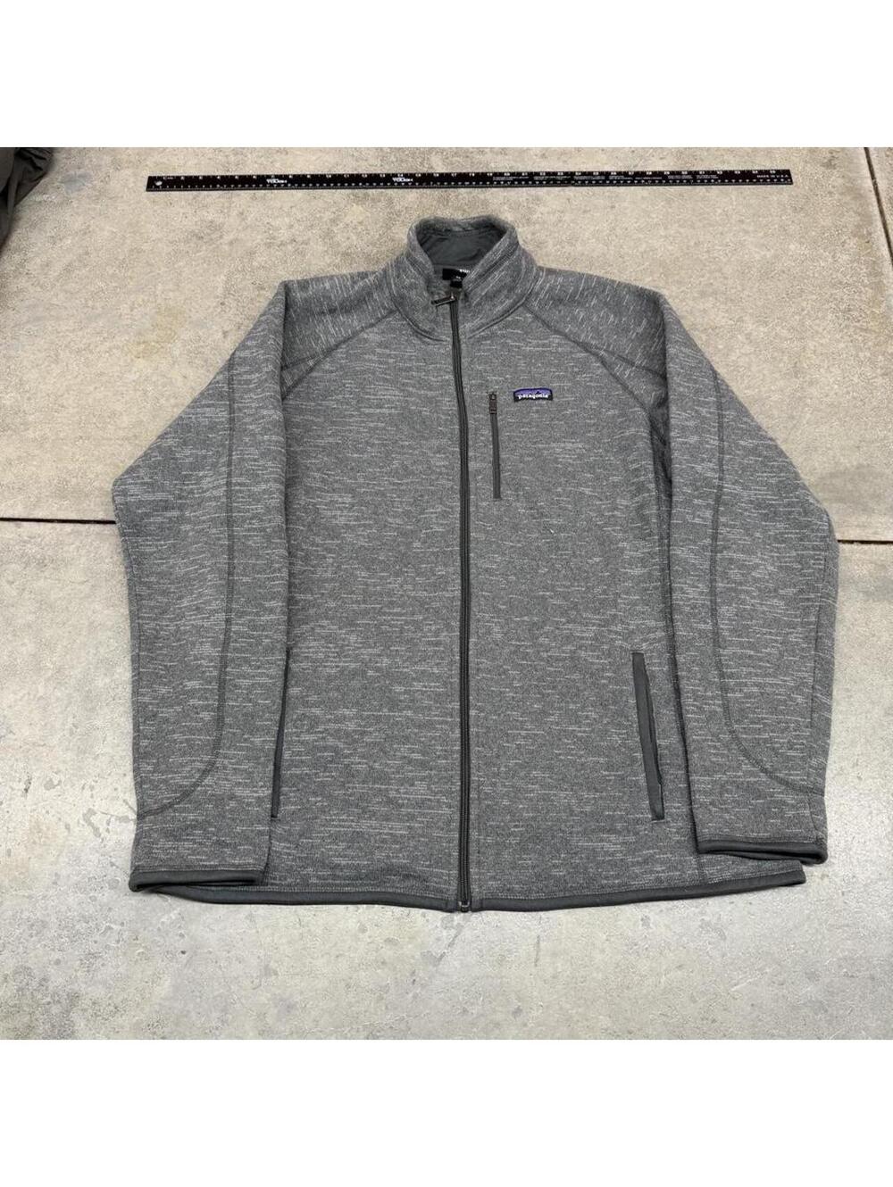 vintage patagonia better sweater dark grey full zip fleece jacket size xl
